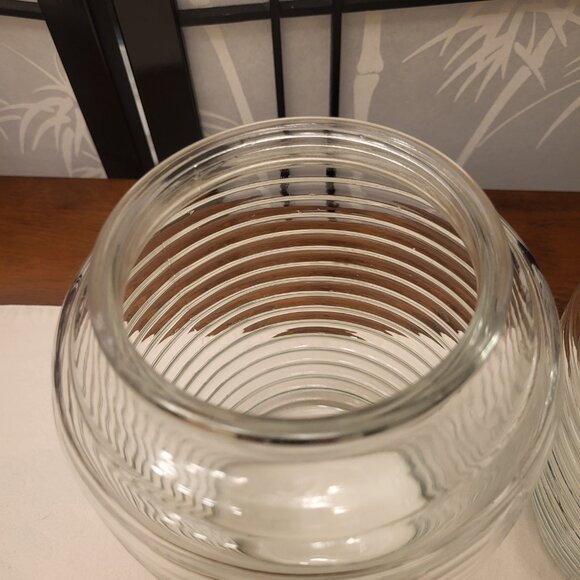 Anchor Hocking Ribbed Beehive Glass Apothecary Jars - Set of 2 - Picture 4 of 5